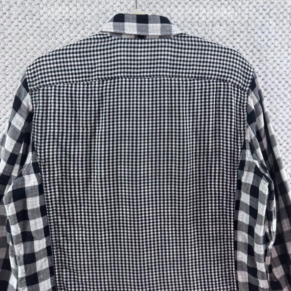 Rag & Bone Shirt Mens M Black White Cotton Checked Gingham Button Front LS - Picture 7 of 16